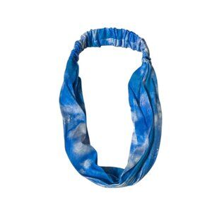 Blue Wide Cotton Gradient Tie Dye Stretch Headband Hair Accessory